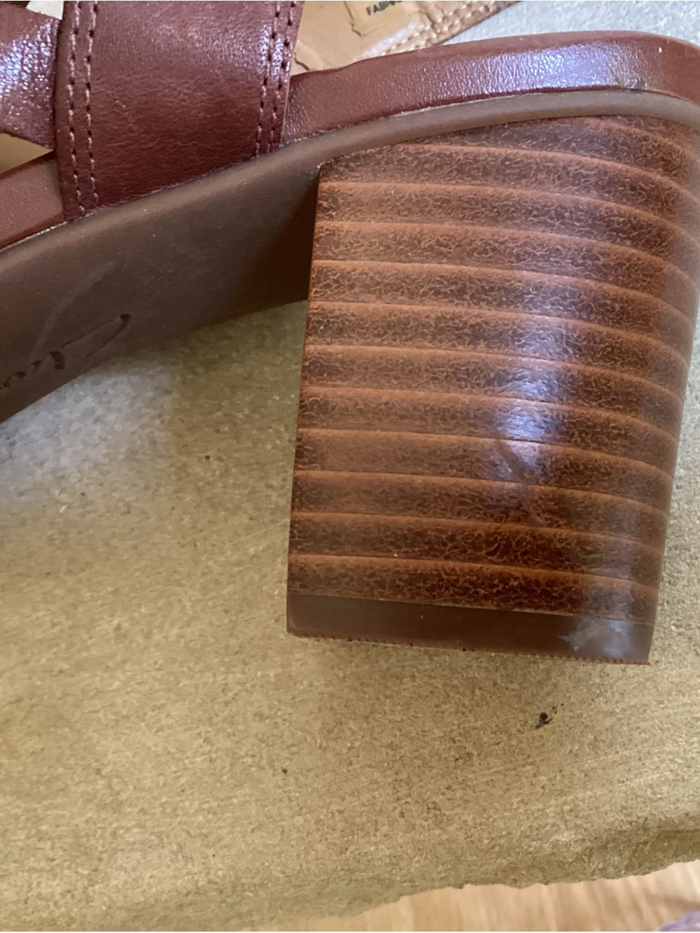 Clarks Artisan Ralene Woven Leather Block Heel Sandal Brown size 9.5 - Picture 11 of 11